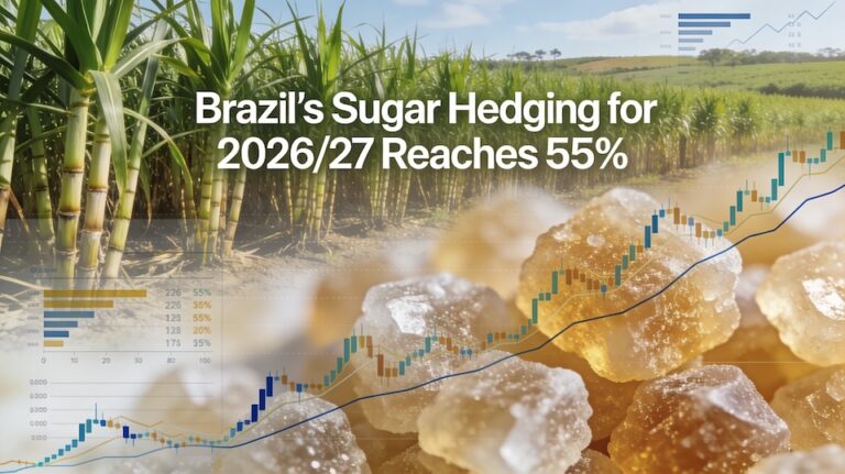 Brazil sugar hedging progress 2026/27 season chart