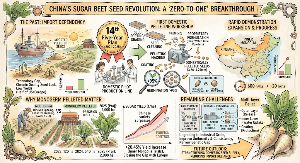 China sugar beet seed pelleting pilot production process