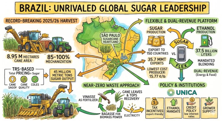 Brazil sugar production 2026 cost structure and policy analysis