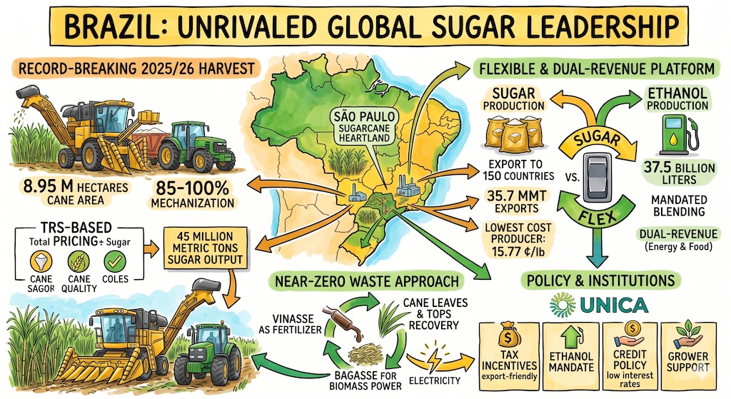 Brazil sugar production 2026 cost structure and policy analysis