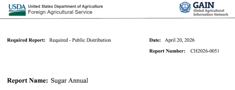 USDA China Sugar Market 2026 Infographic