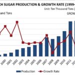 Historical production trajectory and capacity growth of China's starch sugar sector.