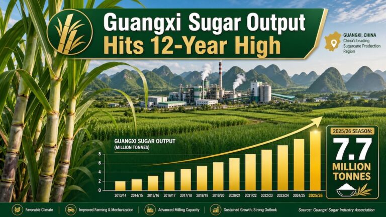 Guangxi sugar production 2025/26 statistics chart